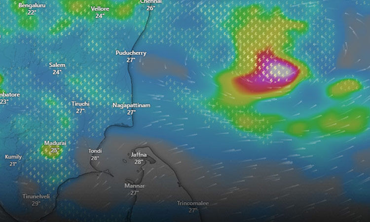 நாளை மறுநாள் அதிகாலை கரையை கடக்கிறது காற்றழுத்த தாழ்வு மண்டலம்