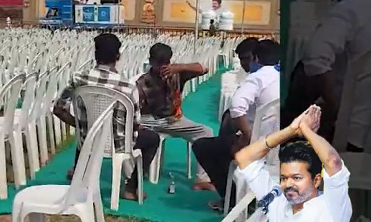 தவெக மாநாட்டு திடலிலேயே அமர்ந்து மது அருந்தும் தொண்டர்கள்